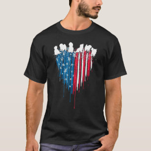 Camiseta Maltês - Bandeira Americana 4º De Julho Patriótico