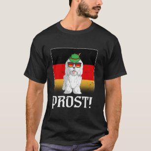 Camiseta Maltês Beer Cão Oktoberfest Prost German Flag