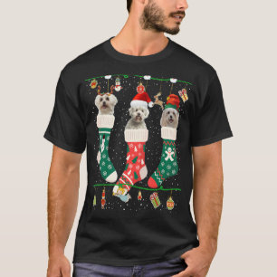 Camiseta Maltês Bonito De Natal Em Papais noeis De Reinado