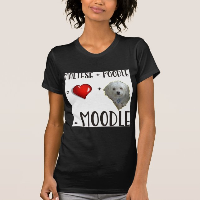 Camiseta Maltês + Caniche = Moodle (Frente)