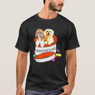 Camiseta Maltês E Shih Tzu Antidepressivo