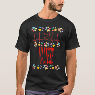 Camiseta Maltês Eu Amo Meu Dono de Cachorro Maltês Mamãe Pa