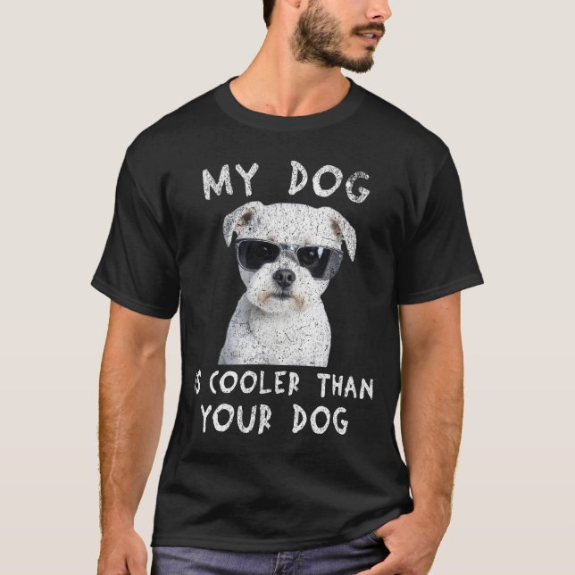 Camiseta Maltês Meu Cachorro É Mais Legal Que Seu Cachorro  (Frente)