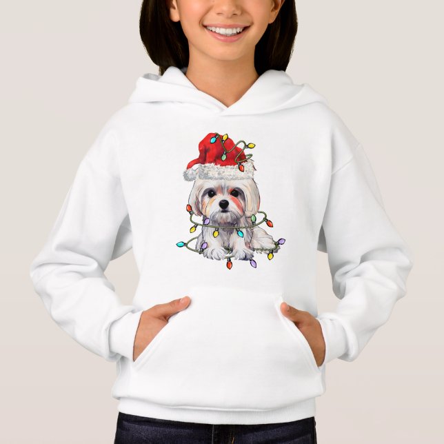 Camiseta Maltês - Natal, Xmas Maltês - Cão Maltês (Frente)