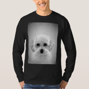 Camiseta Maltês Poodle dog BW Vintage D14