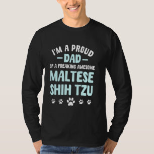 Camiseta Maltês Shih Tzu Pai Reprodutor Mal-Shi Gordura