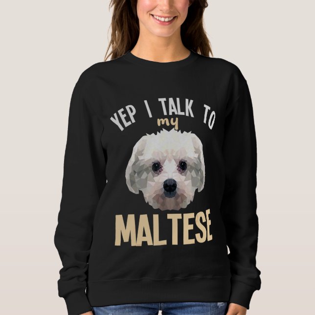 Camiseta Maltês Sim Eu Falo Com Meu Maltês (Frente)