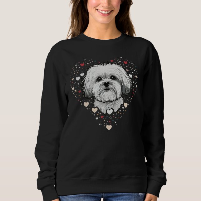 Camiseta Maltese dog Love Heart for Valentines Day Maltese  (Frente)