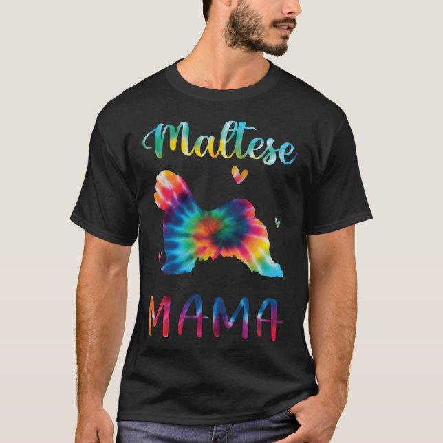 Camiseta Maltese Mama Tie Dye Dog Mom Mothers Day (Frente)