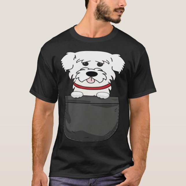 Camiseta Malteser Mama Dad Dog in Bag (Frente)