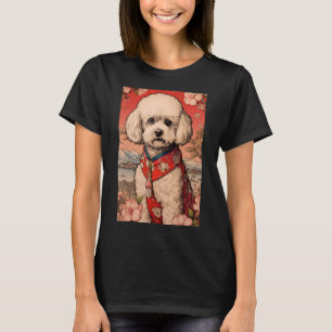 Camiseta Maltipoo Cachorro estético japonês Ukiyo 5