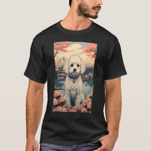 Camiseta Maltipoo Cão estético japonês Ukiyo e 4