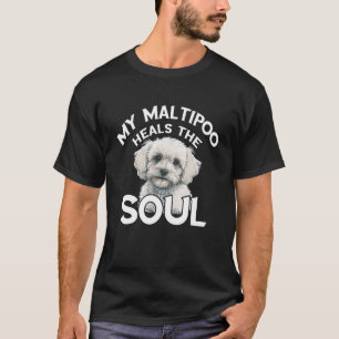 Camiseta Maltipoo Curva O Cachorro Da Alma Ao Longo Do Cach