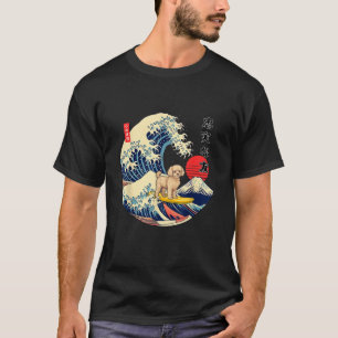 Camiseta Maltipoo Japonês Kanagawa Surf Loyal Dog T S