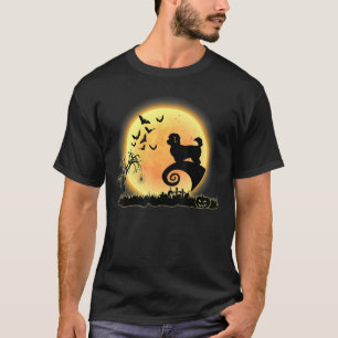 Camiseta Maltipoo Scary E Moon Dog Falloween