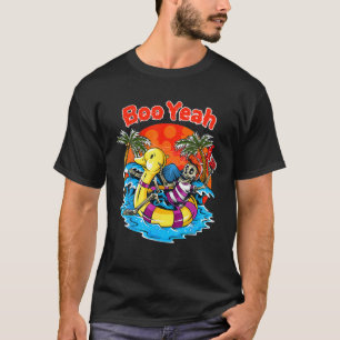 CAMISETA MALUCO EM AGOSTO ESQUELETO ENGRAÇADO NA PRAIA SUNN