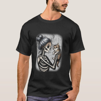 Camiseta Maluco Skeleton Gatinho Gelado Cute Hallowee