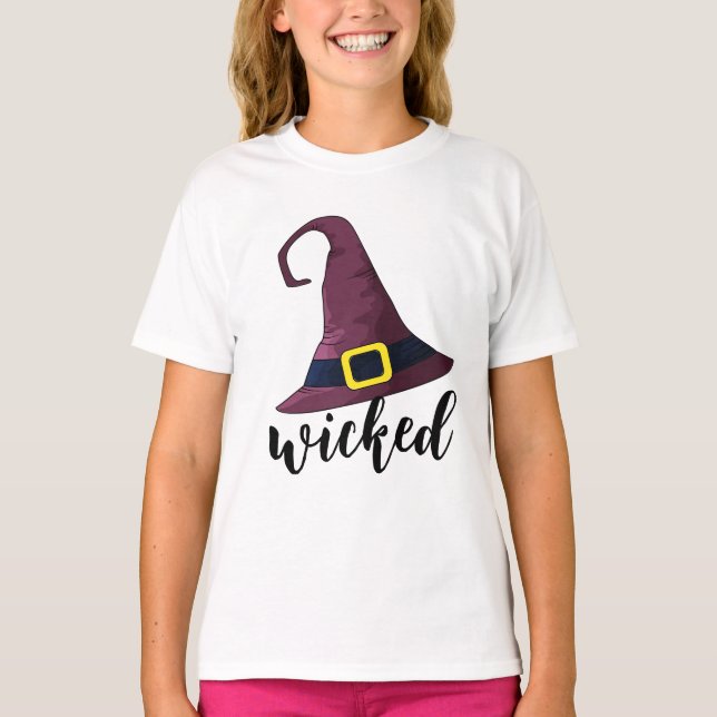 Camiseta Malvado, Chapéu De Bruxas, Famoso Halloween Person (Frente)