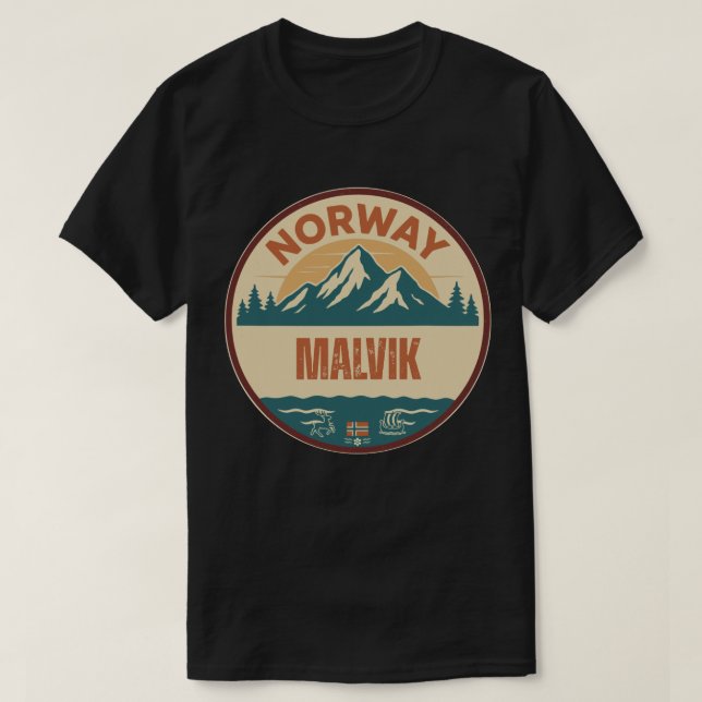 Camiseta Malvik, Norge Noruega (Frente do Design)