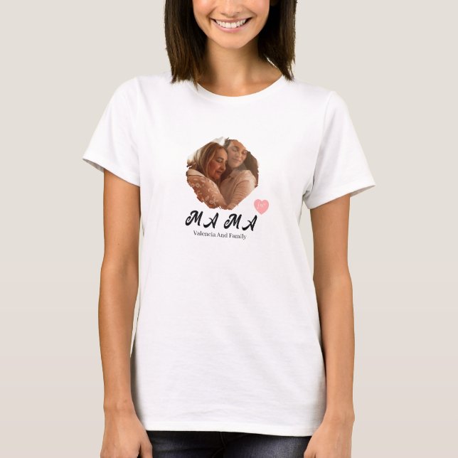 Camiseta Mama 1 Image Personalized Happy Mother's Day (Frente)