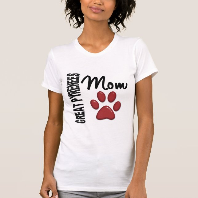 Camiseta Mamã 2 de grandes Pyrenees (Frente)