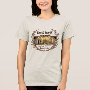 Camiseta Mama Amante de Café Estético Emblema Floral de Pra