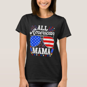 Camiseta Mama americana óculos de sol 4 de julho família