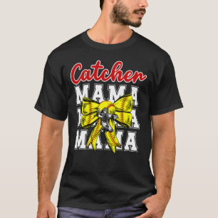 Camiseta Mama Apanhadora de Softbol Coquete Apanhadora de S