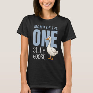 Camiseta Mama Azul Personalizada do Um Ganso Bobo de Aniver