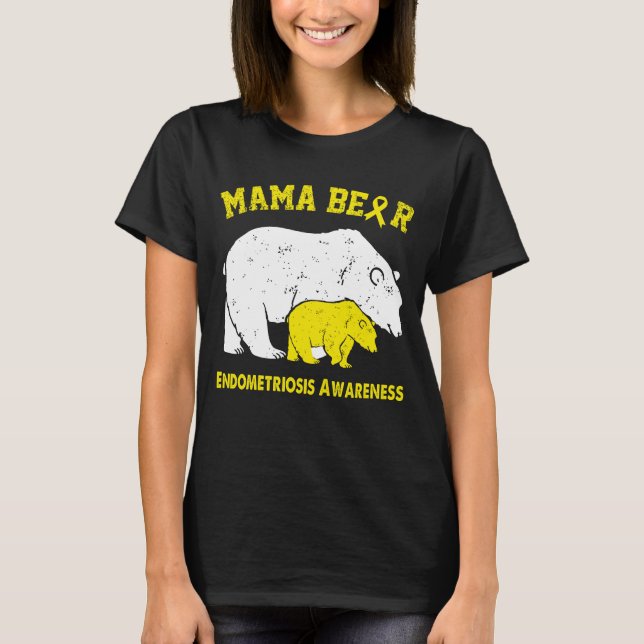 Camiseta Mama Bear Conscientização da ENDOMETRIOSE (Frente)