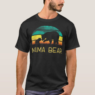 Camiseta Mama Bear One Cub Vintage Sunset Dia de as mães Hi