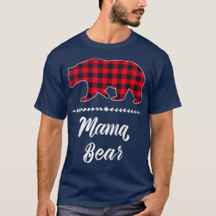 Camiseta Mama Bear Red Buffalo Cheque Xadrez Floral Diversã