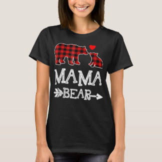 Camiseta Mama Bear Shirt, Red Buffalo Plaid Grandma Bear Pa