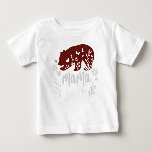 Camiseta Mama Bear White criança (Frente)