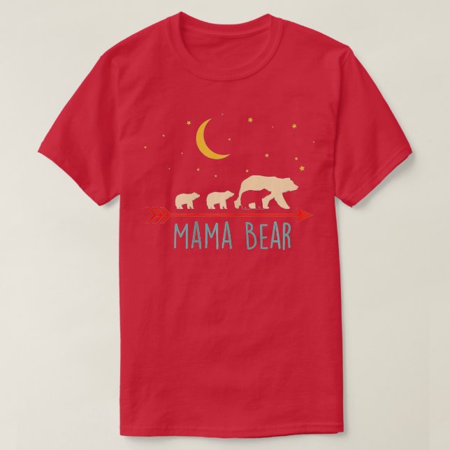 Camiseta Mama Bear with 3 Cubs  Triple Blessed Mama Bear  (Frente do Design)