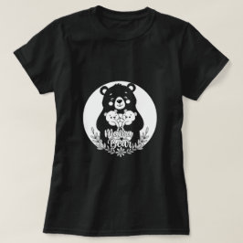 Camiseta Mama Bear with Two Cubs Heart Line Art Design