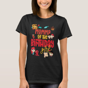 Camiseta Mamã Birthday Rapariga Pirata Tema De Festa de ani