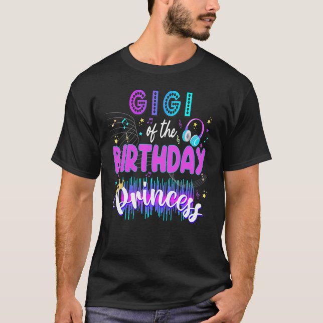 Camiseta Mama Birthday Rockstar Theme Music Party Karaoke G (Frente)