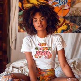 Camiseta Mama Boho Rainbow Burnt Orange Floral Womens