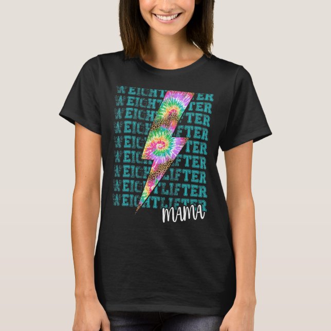 Camiseta Mama Bolt Tie Dye Leopard Empilhado Wor (Frente)