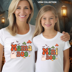 Camiseta Mama Boo Halloween Mamãe e eu combinando
