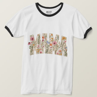Camiseta MAMA Bordado Floral – Flor Botânica Vintage