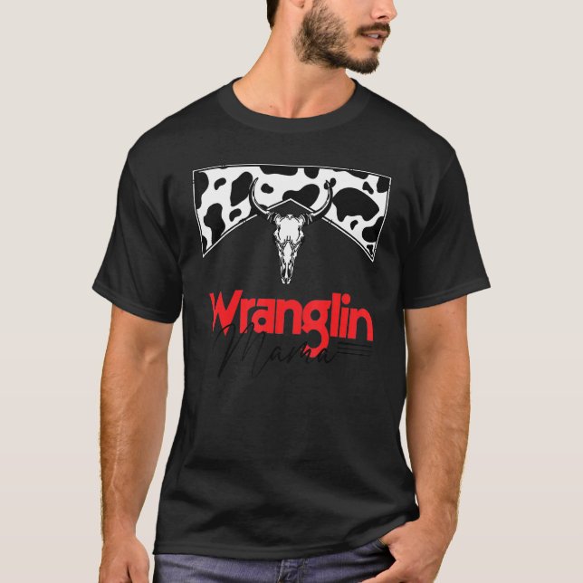Camiseta Mama Bull Skull Leopard Ocidental (Frente)