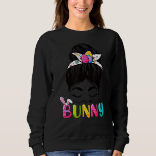 Camiseta Mama Bunny Páscoa Celebração Cabelo Mensageiro Mãe