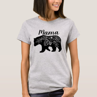 Camiseta Mama Carregamento Tshirt com flores