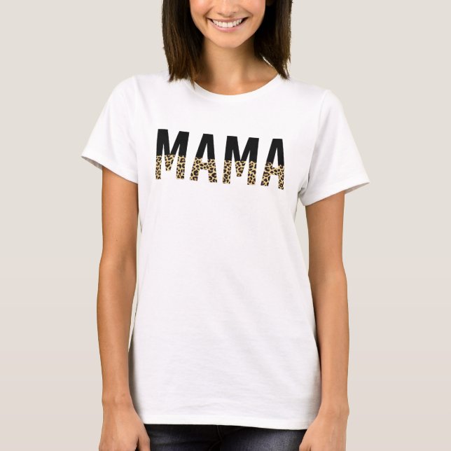Camiseta Mama Cheetah impressão tipografia presentes para m (Frente)