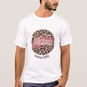 Camiseta Mama Circa 2014 Established Leopard Print Mother's
