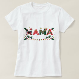 Camiseta Mama Claus Natal – Tipografia Festiva de Férias