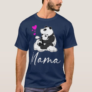 Camiseta Mamã Cute Baby Panda Bear Dia de as mães Mama Hear