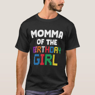 Camiseta Mamã da Criadora de Meninas de Aniversário Bricks